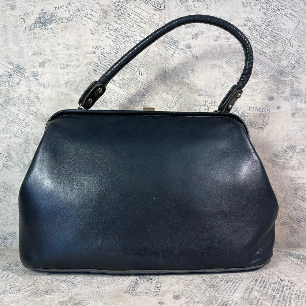 Vintage Ronay for Joseph Magnin Store Handbag Leather Purse Retro Structured Bag